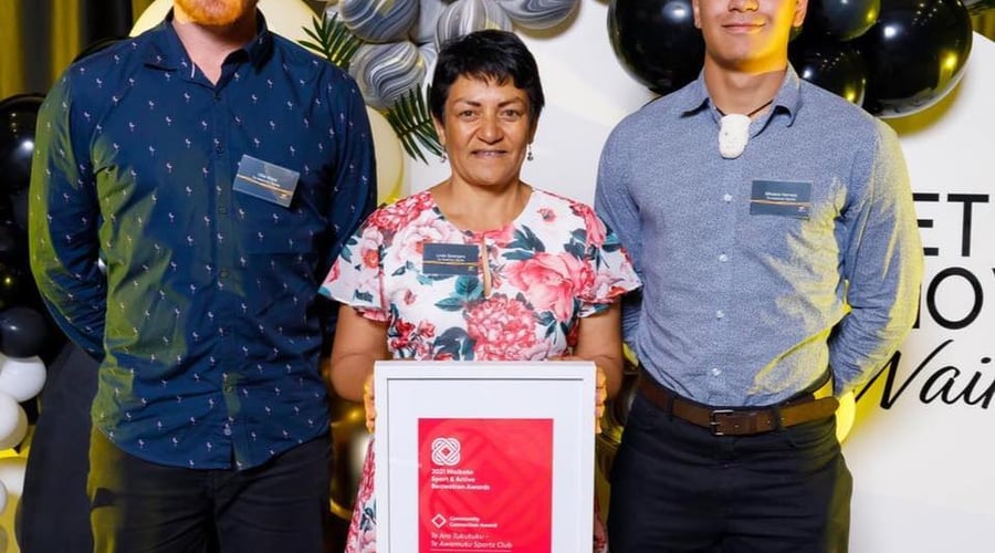 Community Connection finalist.
Waikato Sports awards 2021.
From left: Community Sport Director: Ollie Ward, General Manager: Linda Sprangers, Community Sport: Mikaera Hemara.